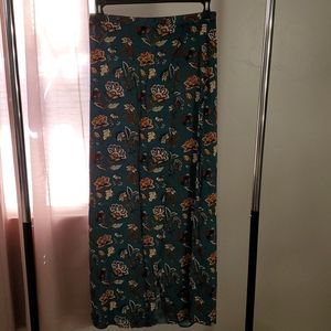 Green Midi full length Mixi Skirt